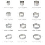 12-teiliges Set runder Ausstechformen aus Edelstahl für Mousse, Kuchen, Donuts, Backwerkzeuge, runde Form (12-teiliges Set)