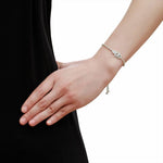 Valentinstagsgeschenk: Armband mit Hamsa-Hand, Kristallverzierung und Kette, Kettenlänge: 25 cm