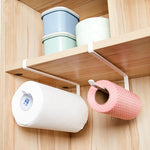 Edelstahl Küchen-Toilettenpapier-Handtuchhalter Papierhandtuchrollenhalter Schrank-Hängeregal Frischhaltefolien-Aufbewahrungsregal, Größe: 26*10,8*1,5cm, Weiß