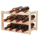 Faltbares Weinregal aus Massivholz für 12 Flaschen, mehrschichtiges Weinregal, Größe: 46x24x28cm, mehrschichtiges Weinregal