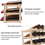 Faltbares Weinregal aus Massivholz für 12 Flaschen, mehrschichtiges Weinregal, Größe: 46x24x28cm, mehrschichtiges Weinregal