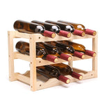 Faltbares Weinregal aus Massivholz für 12 Flaschen, mehrschichtiges Weinregal, Größe: 46x24x28cm, mehrschichtiges Weinregal