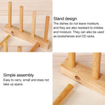 Solid Wood Dish Drip Rack Plate Holder, Size: 14x12x10cm, 3 Grid