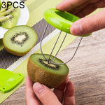 3 Stücke Tragbarer und spezieller ABS + Edelstahl Kiwi-Schäler, zufällige Farblieferung, 3 Stücke Kiwi-Schäler 2