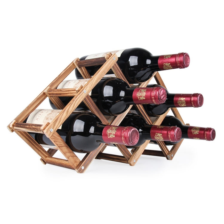 6 Flaschen Weinregal faltbar Weinhalter aus Holz Weinstand Küchenbar Display Regal, 6 Flaschen