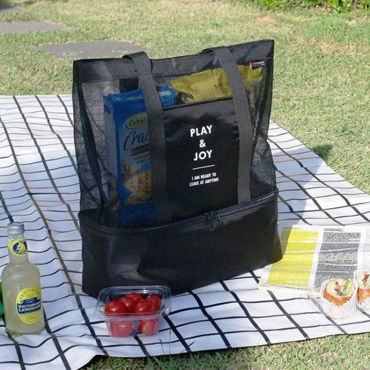 Tragbare doppellagige Netz Sport Duffel Strand Picknick Schulter Aufbewahrungstasche Handtasche, Doppellagige Handtasche (Grün), Doppellagige Handtasche (Blau)