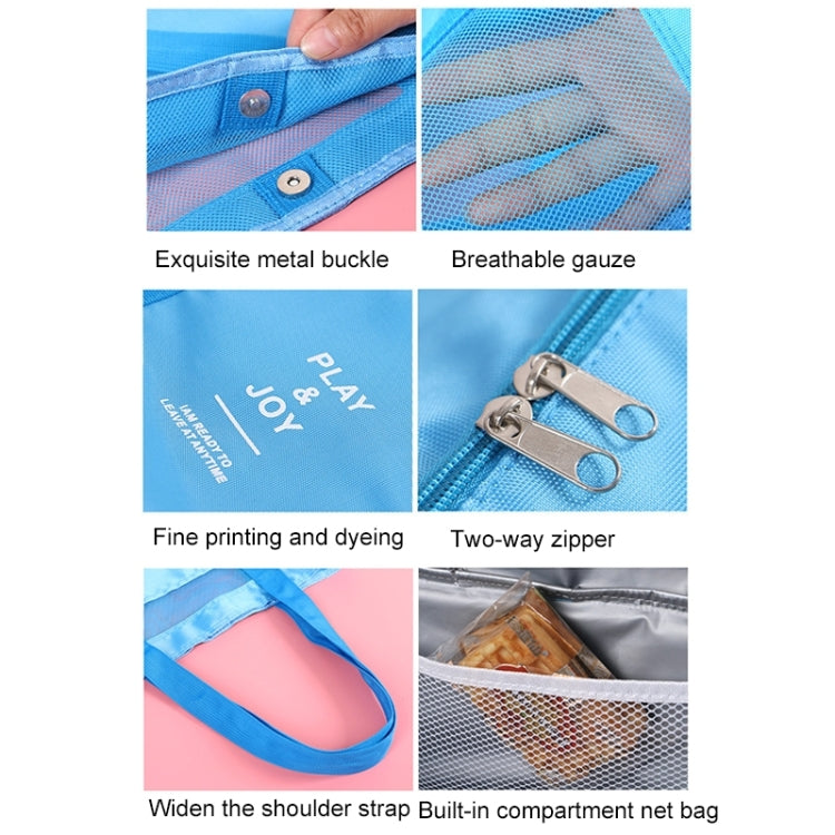 Tragbare doppellagige Netz Sport Duffel Strand Picknick Schulter Aufbewahrungstasche Handtasche, Doppellagige Handtasche (Grün), Doppellagige Handtasche (Blau)