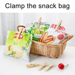 100 Stück multifunktionale Mini-Wäscheklammern aus Bambus für Fotopapier und Kleidung, Wäscheklammern und Kleiderbügel
