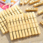 100 Stück multifunktionale Mini-Wäscheklammern aus Bambus für Fotopapier und Kleidung, Wäscheklammern und Kleiderbügel