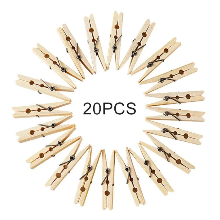 100 Stück multifunktionale Mini-Wäscheklammern aus Bambus für Fotopapier und Kleidung, Wäscheklammern und Kleiderbügel