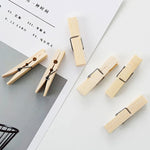 100 Stück multifunktionale Mini-Wäscheklammern aus Bambus für Fotopapier und Kleidung, Wäscheklammern und Kleiderbügel