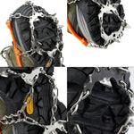 Ein Paar 19 Zähne Anti-Rutsch Eisgreifer Wandern Klettern Kettenschuhe Abdeckungen, Größe: M, 19 Zähne Größe: M(Schwarz), 19 Zähne Größe: M(Orange)