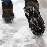 Ein Paar 8 Zähne Anti-Rutsch Eis-Greifer zum Wandern Klettern, Ketten-Schuhüberzüge, 8 Zähne Schwarz, 8 Zähne Orange