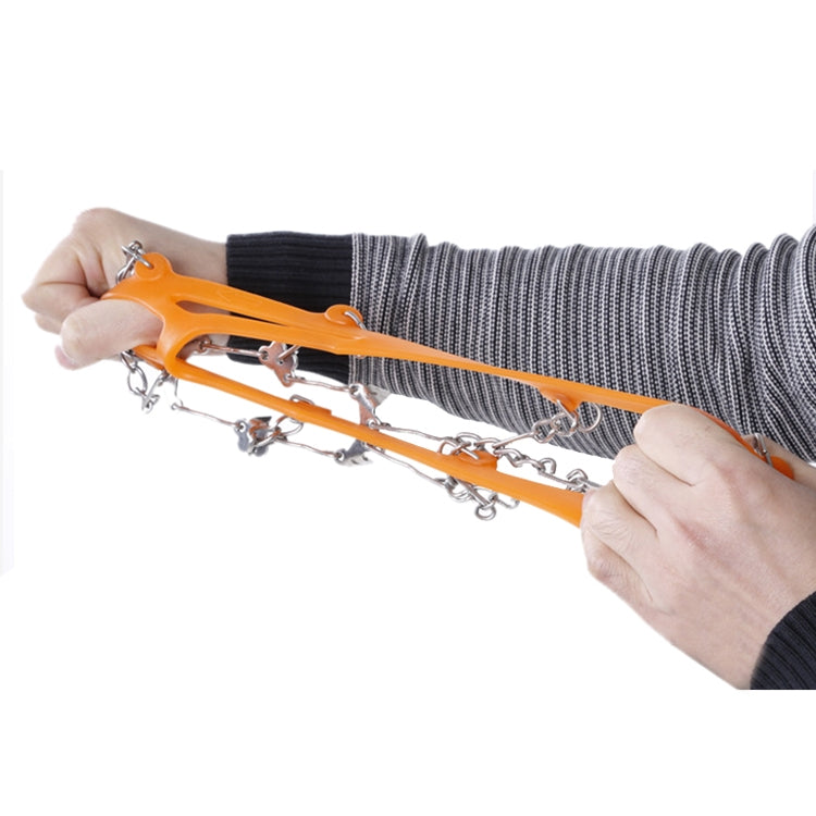 Ein Paar 8 Zähne Anti-Rutsch Eis-Greifer zum Wandern Klettern, Ketten-Schuhüberzüge, 8 Zähne Schwarz, 8 Zähne Orange