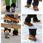 Ein Paar 8 Zähne Anti-Rutsch Eis-Greifer zum Wandern Klettern, Ketten-Schuhüberzüge, 8 Zähne Schwarz, 8 Zähne Orange