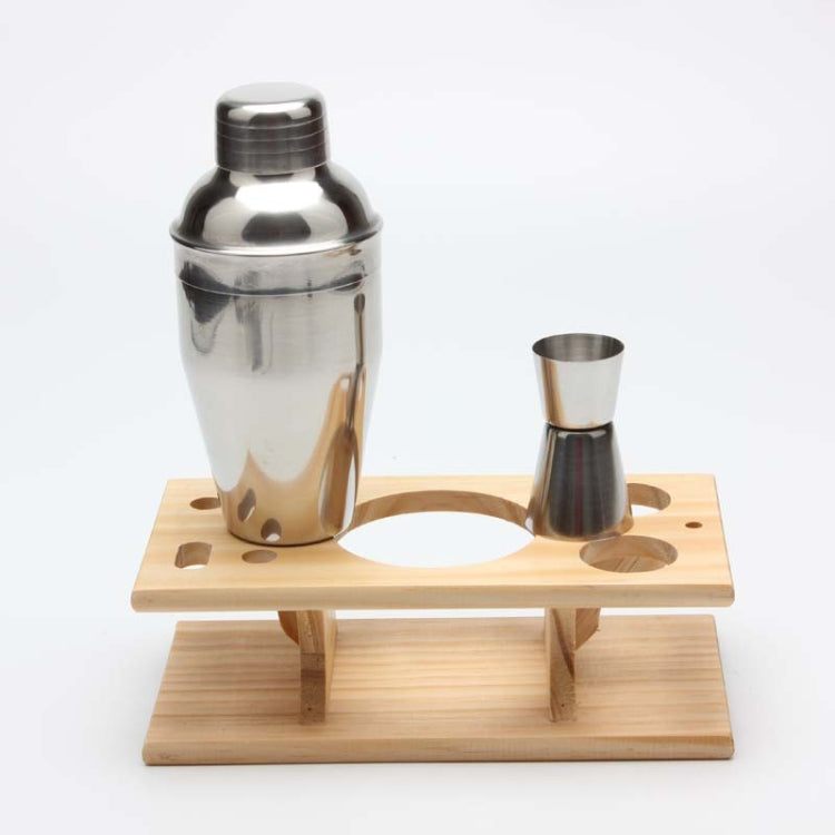 9-teiliges Cocktail-Shaker-Set aus Edelstahl mit Holzständer, Fassungsvermögen: 550 ml, 550 ml