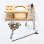 9-teiliges Cocktail-Shaker-Set aus Edelstahl mit Holzständer, Fassungsvermögen: 550 ml, 550 ml