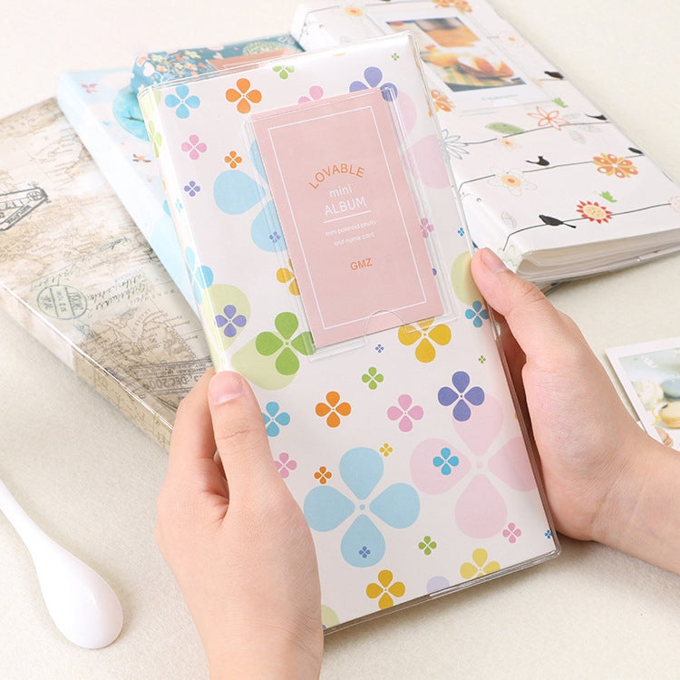 3 Zoll DIY Kreativität Einschub-Typ Mini Exquisites Fotoalbum, Baymax Muster, Kleeblatt Muster, Many Trees Dry Muster, Waldhirsch Muster, Eiffelturm Muster, Kleine Schwalbe Muster