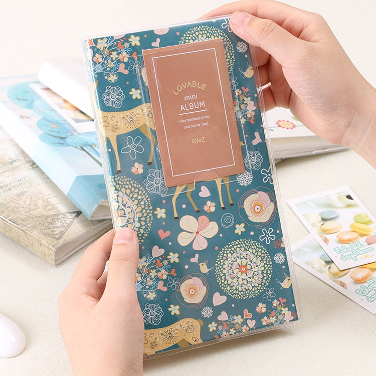 3 Zoll DIY Kreativität Einschub-Typ Mini Exquisites Fotoalbum, Baymax Muster, Kleeblatt Muster, Many Trees Dry Muster, Waldhirsch Muster, Eiffelturm Muster, Kleine Schwalbe Muster