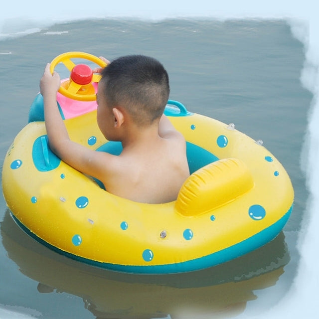 Aufblasbarer Schwimmsicherheits-Sitz Sonnenschutz Boot Ring für Baby Kinder, aufgeblasene Größe: 72cm x 65cm x 58cm, Sitzboot