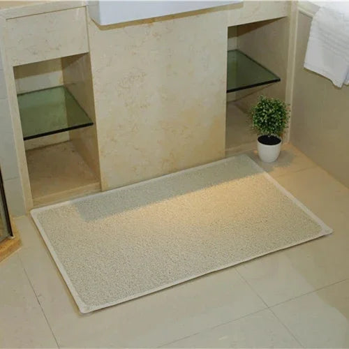 Rechteckige, schimmel- und fleckenresistente PVC-Fußmatte für Badewanne und Bad, rutschfest, Größe: 70 cm x 40 cm (Weiß), 70 cm x 40 cm