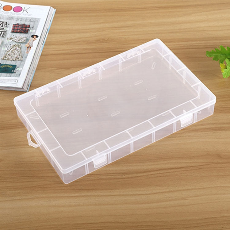 Aufbewahrungsbox aus Kunststoff mit 28 Fächern und herausnehmbarem Gittereinsatz für Schmuck, Ohrringe, Angelhaken und kleine Accessoires