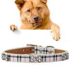 Hundehalsband aus PU-Leder mit Knochenmotiv, Größe: S, 1,5 x 37 cm