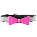 Beflocktes, diamantbesetztes Schleifenhalsband für Haustiere, Hundehalsband, Größe: S, 1,5 x 37 cm, Größe: S