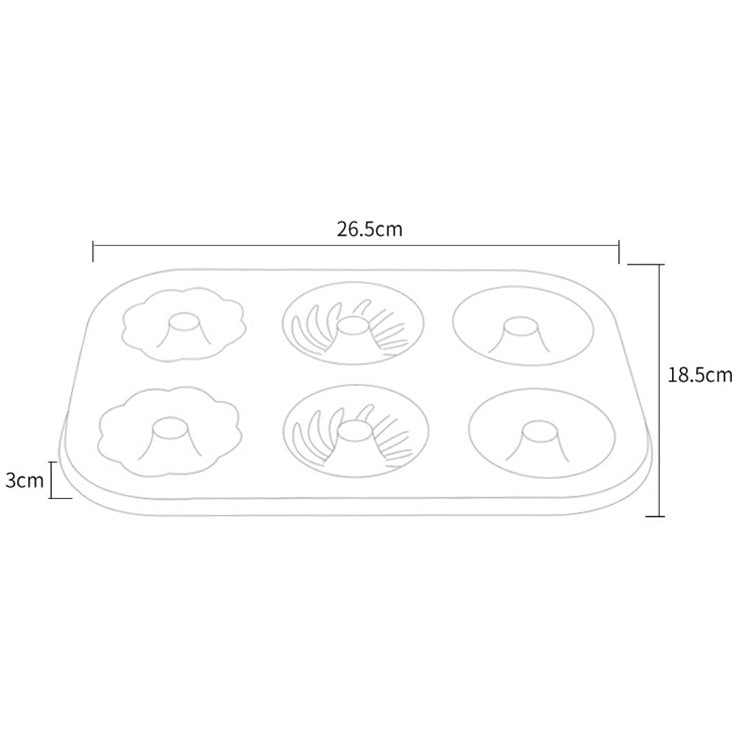 3 Blumen Donut Ausstecher Gold 6 Tassen Kuchenform Backform Kuchenwerkzeuge Backzubehör Küchenzubehör, 3 Blumen