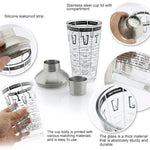Edelstahl Glas Cocktail-Shaker-Werkzeuge Milchtee-Becher mit Skala, Fassungsvermögen: 450 ml, 450 ml Cocktail-Shaker