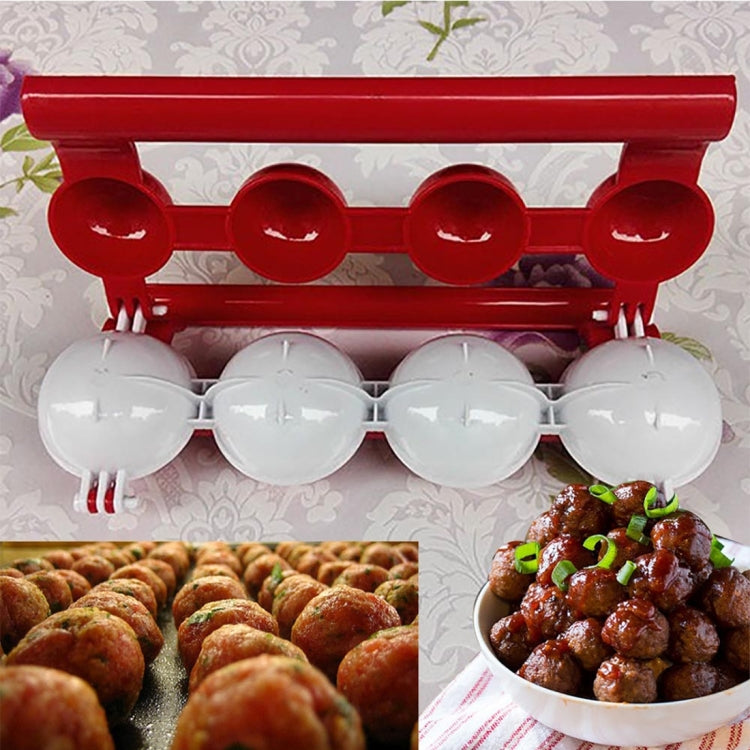Nützliches Anfänger-Fleischbällchen- und Fischbällchen-Küchen-Set zum Selbermachen, Haushaltswerkzeug, ABS Rot