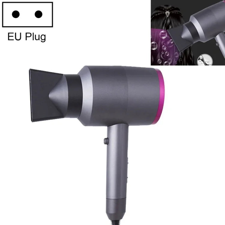 Leistungsstarker, leiser Haartrockner für den Haushalt, Heiß- und Kaltluftfunktion mit Negativ-Ionen-Technologie, EU-Stecker