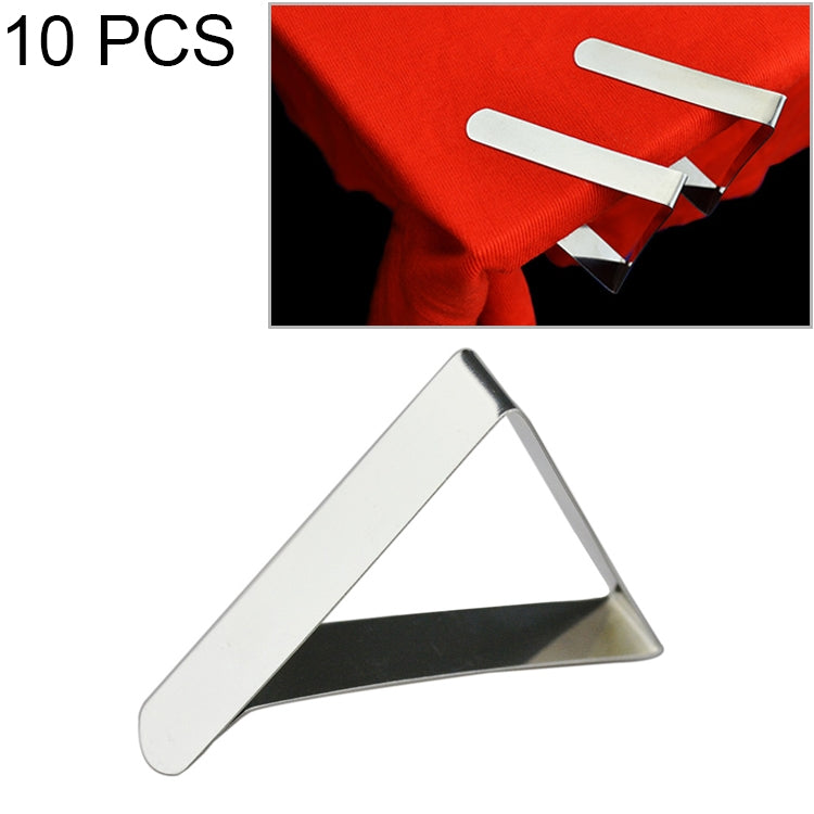 10 Stück Edelstahl-Tischdeckenklammern verstellbare Dreiecksklammerhalter, 10 Stück