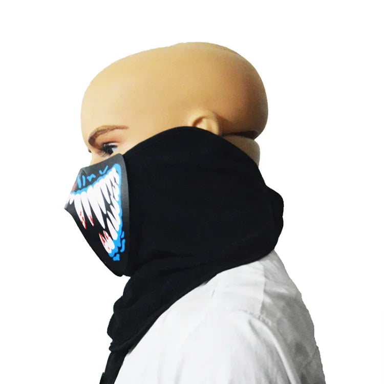 FG-MA-02 Halloween Maske Sprachsteuerung LED Kaltlicht Terror Cosplay Maske, FG-MA-02