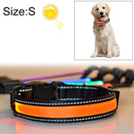 Solarbetriebenes LED-Halsband mit USB-Ladefunktion für mittelgroße und große Hunde, Halsumfang: S (35–40 cm), Größe: S