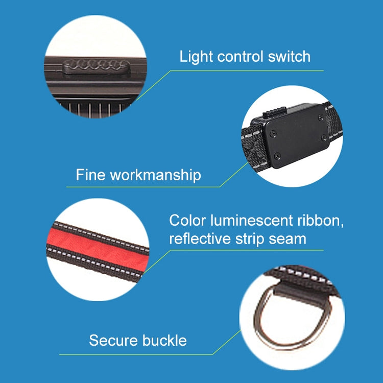 Solarbetriebenes LED-Halsband mit USB-Ladefunktion für mittelgroße und große Hunde, Halsumfang: S (35–40 cm), Größe: S
