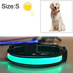 Solarbetriebenes LED-Halsband mit USB-Ladefunktion für mittelgroße und große Hunde, Halsumfang: S (35–40 cm), Größe: S