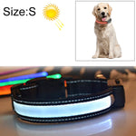 Solarbetriebenes LED-Halsband mit USB-Ladefunktion für mittelgroße und große Hunde, Halsumfang: S (35–40 cm), Größe: S