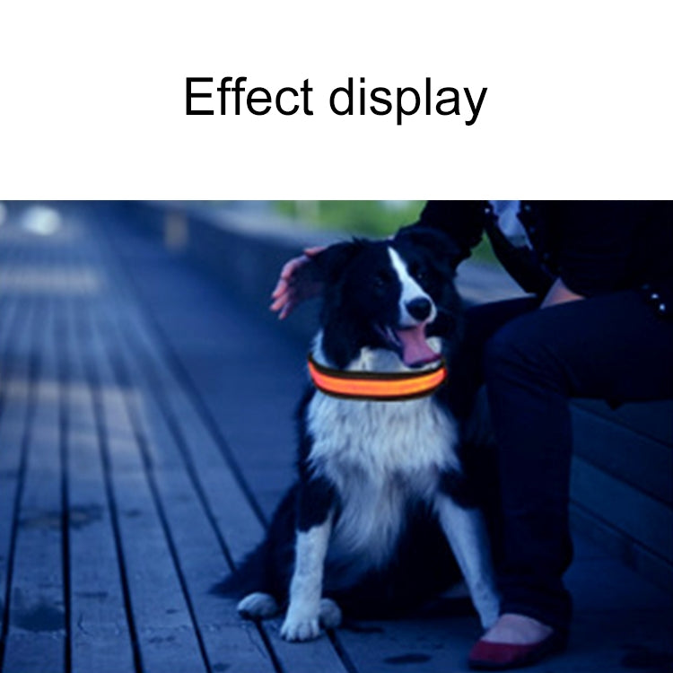 Solarbetriebenes LED-Lichthalsband mit USB-Ladefunktion für mittelgroße und große Hunde, Halsumfang: L (50–60 cm), Größe: L