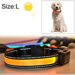 Solarbetriebenes LED-Lichthalsband mit USB-Ladefunktion für mittelgroße und große Hunde, Halsumfang: L (50–60 cm), Größe: L