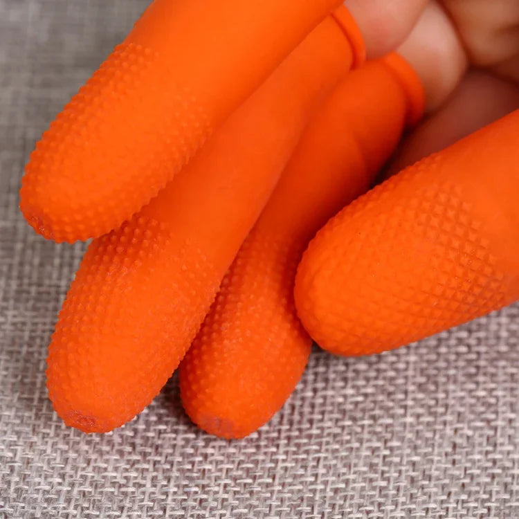 100 Stk. / Packung Antistatische, rutschfeste, strapazierfähige Latex-Fingerschutzhandschuhe, Größe: M, 2,6*6,3cm