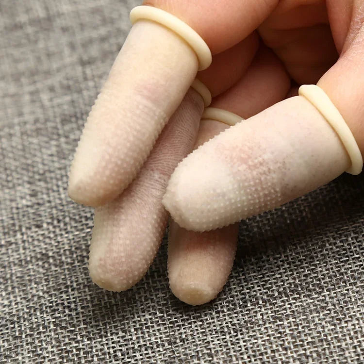 100pcs / Pack Antistatic Antislip Durable Fingertips Latex Protective Gloves, Size: M, 2.6*6.3cm, Size: M, 2.6*6.3cm