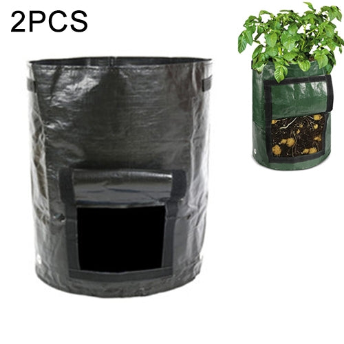 2 Stück 7 Gallonen Kartoffelpflanzsäcke aus PE, gewebte Stoffbeutel, Kulturtöpfe für den Garten, Gemüsepflanzsäcke, Anzuchtsäcke, Landwirtschaftliche Gartenzubehör, Orange, Gelb, Grün, Schwarz