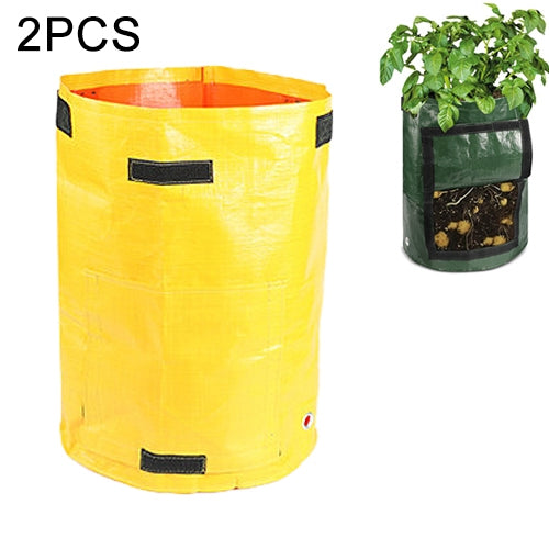 2 Stück 7 Gallonen Kartoffelpflanzsäcke aus PE, gewebte Stoffbeutel, Kulturtöpfe für den Garten, Gemüsepflanzsäcke, Anzuchtsäcke, Landwirtschaftliche Gartenzubehör, Orange, Gelb, Grün, Schwarz