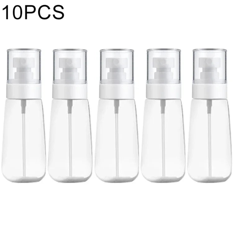 10 Stück tragbare, nachfüllbare, transparente, leere Parfümzerstäuber aus Kunststoff mit feinem Nebel, 80 ml.