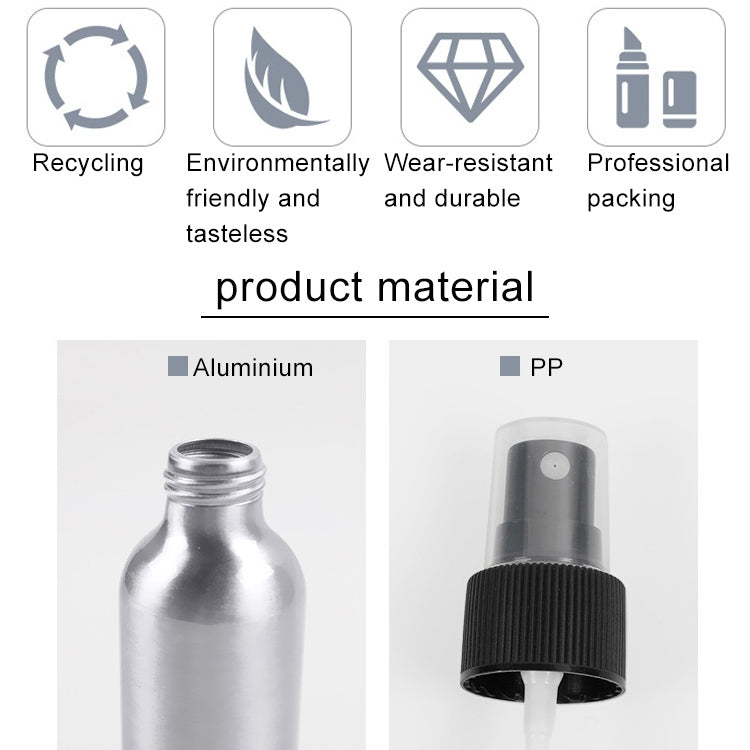 Nachfüllbarer Glas-Feinnebelzerstäuber, Aluminiumflasche, 100 ml
