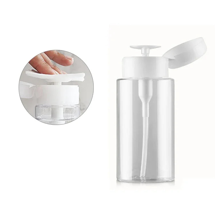 Leere Kunststoffflasche mit Druckpumpe für Flüssigkeiten, 200 ml