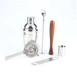 7-in-1 Edelstahl-Wein-Cocktail-Shaker-Werkzeugset mit Stofftasche, Fassungsvermögen: 550 ml, 550 ml