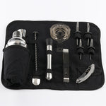 12-in-1 Edelstahl Wein-Cocktail-Shaker-Werkzeugset mit Stofftasche, Kapazität: 550ml, 550ml