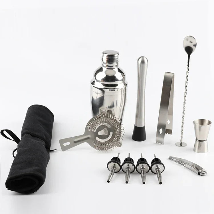 12-teiliges Edelstahl-Cocktail-Shaker-Set mit Stofftasche, Boston 800600M, Boston 800600M